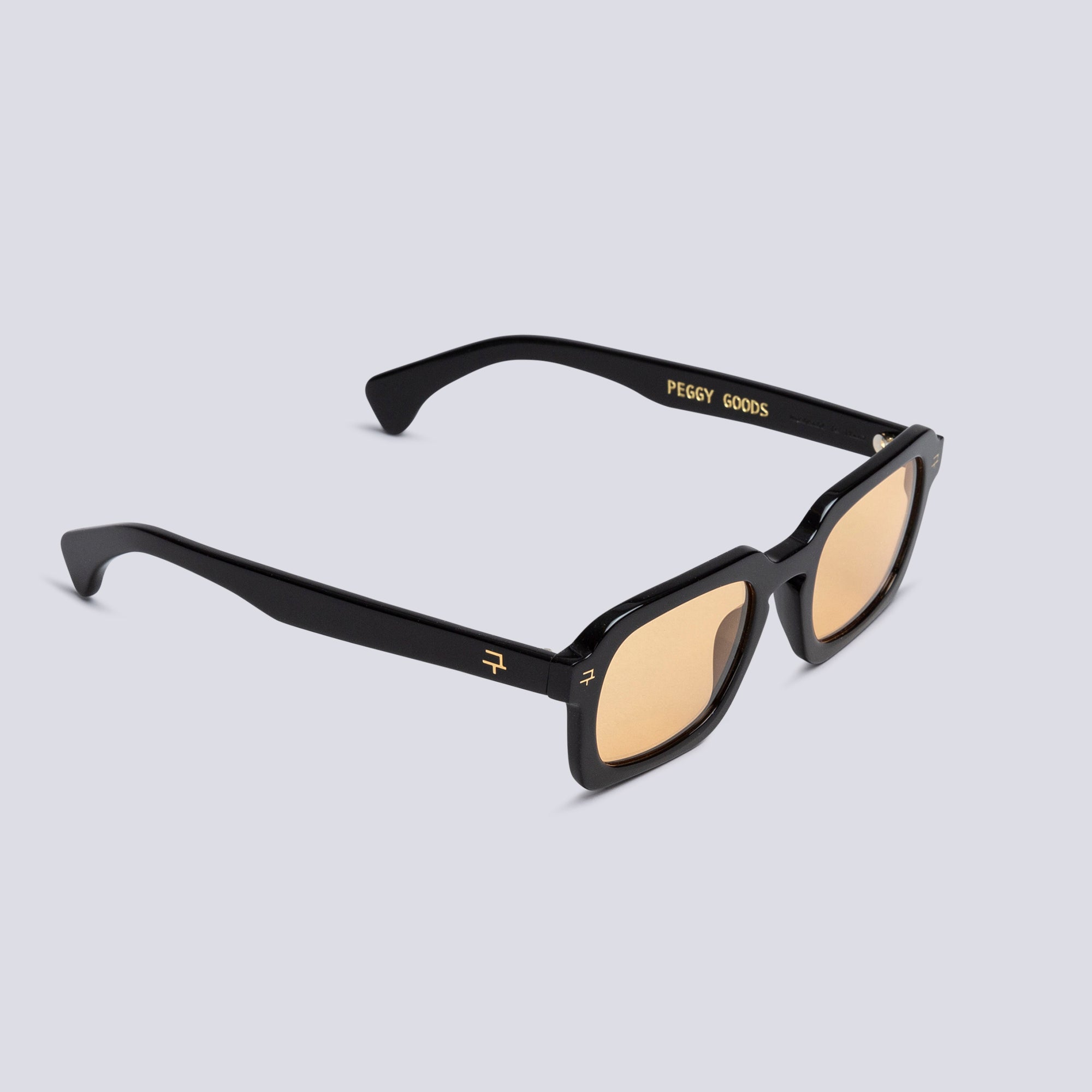 Black frame orange outlet lens sunglasses